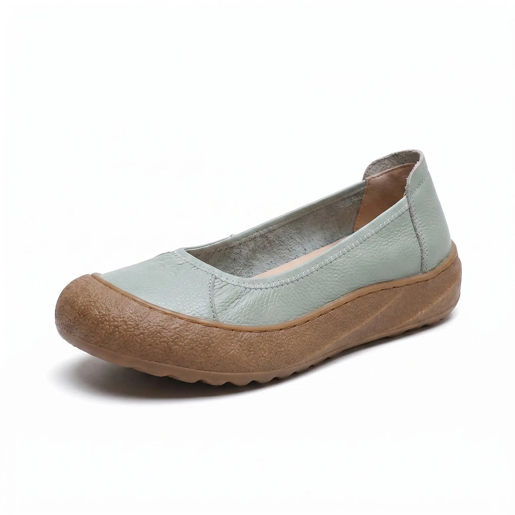 Spring Fashion Women's Loafers Genuine Leather Soft Moccasin Retro Butterfly-Know Flower Summer Ballet Flats Ladies Shoes