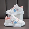Children Sneakers 2025 New Girls Love Embroidery Casual Shoes Fashion Leather Kids School Running Sports Shoes Zapatos De Mujer