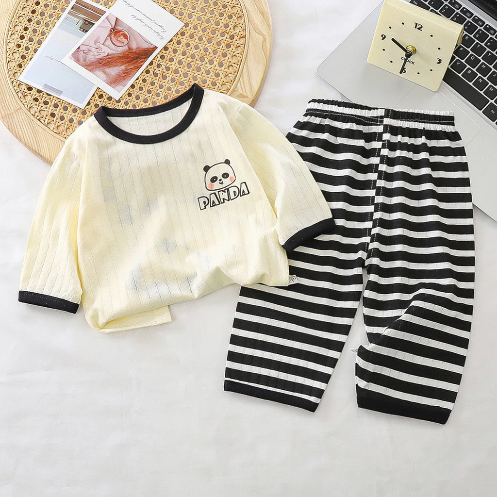 Summer toddler kids boys girls clothes baby sleepwear pants set top+pants suits for children girls boy cloth casual pajamas sets
