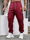 New men's workwear casual pants - high-quality thick pants with fashionable multiple pockets and elasticized cuffs.