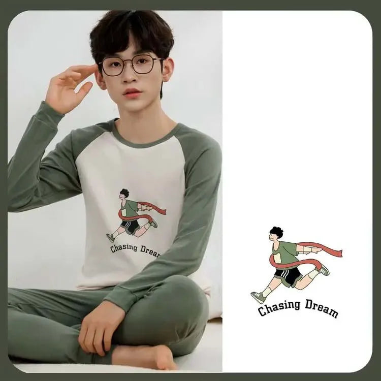 Teens Pijamas Long Sleeve Cotton Pyjamas Kids Clothes Sets Cartoon Big Boy Sleepwear Cute Pajamas For Girls 10 12 14 16 18 Years