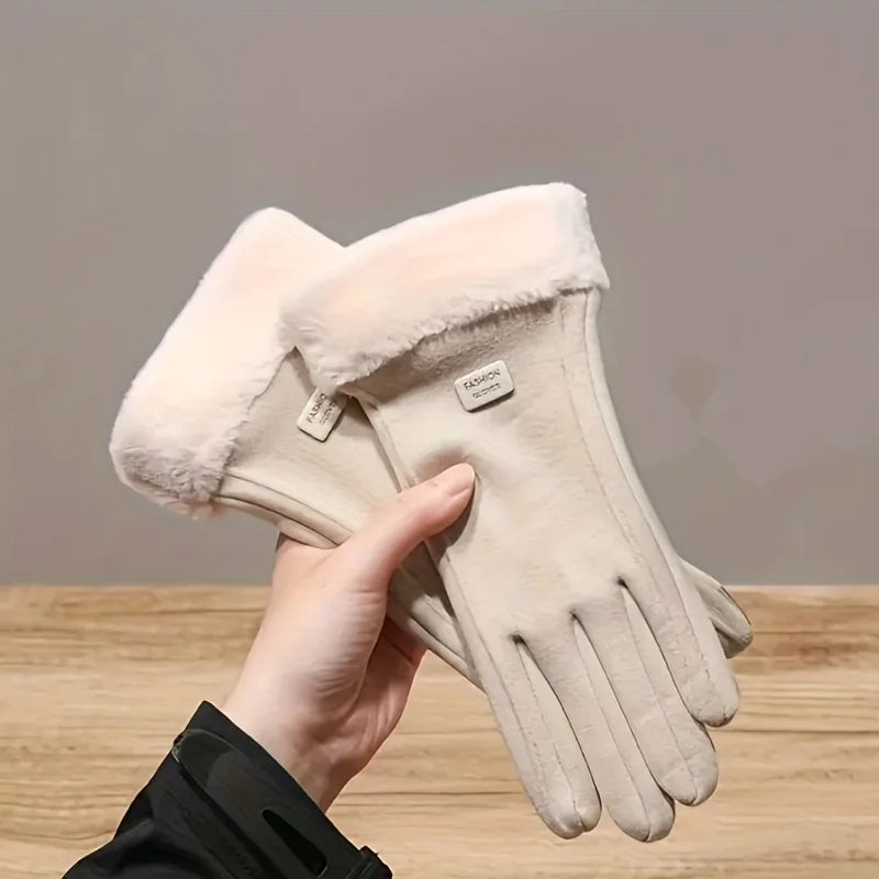 Women's Winter Warm Touchscreen Gloves Plush Lined Thick Outdoor Leisure Protection