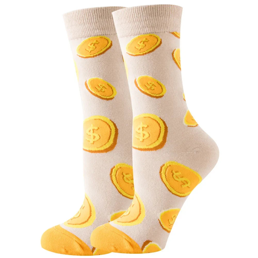 Cute Women Socks Cartoon Animal Food Fruit Socks Kawaii Funny Trendy Socks Happy Harajuku Casual Autumn Spring Stocking