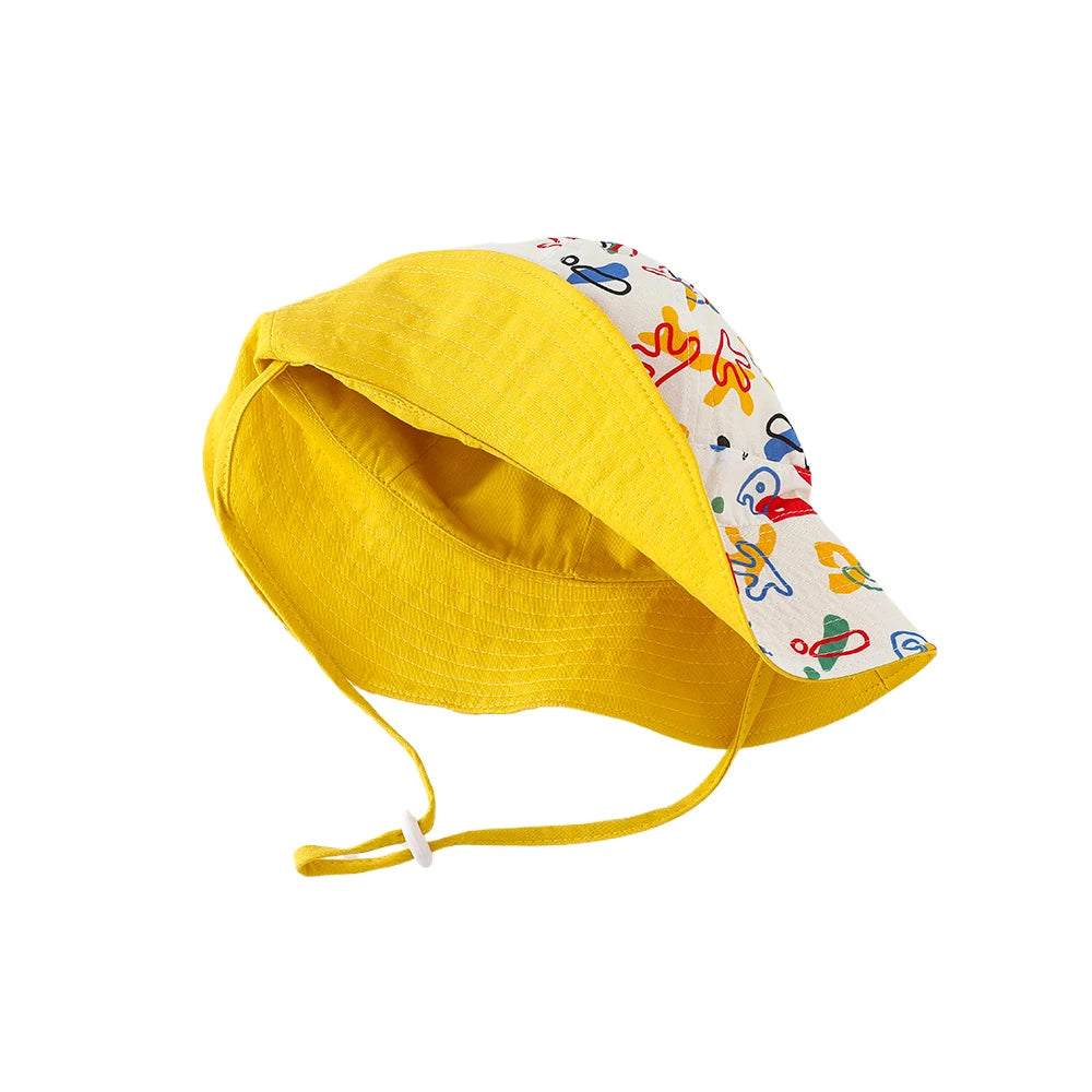 New Kids Bucket Hat Double-side Fisherman Hat Spring Summer Children Sun Hats for Girls and Boys Outdoor Baby Sun Hat