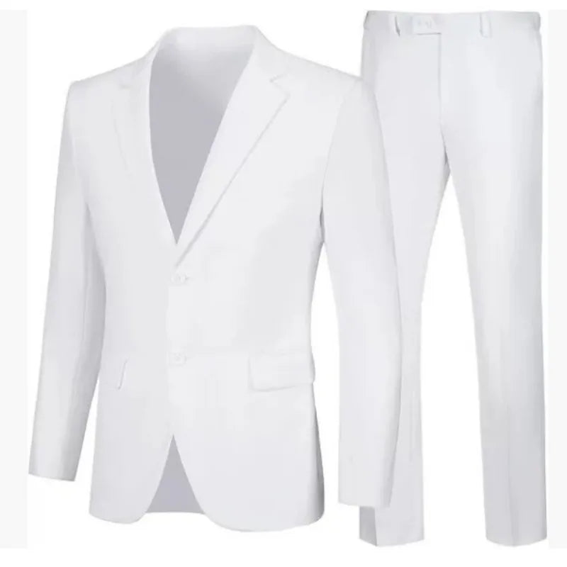 Men's Suit Fake Pocket Suit Casual Suit Trousers Two-piece Wedding Dinner Suit Jacket