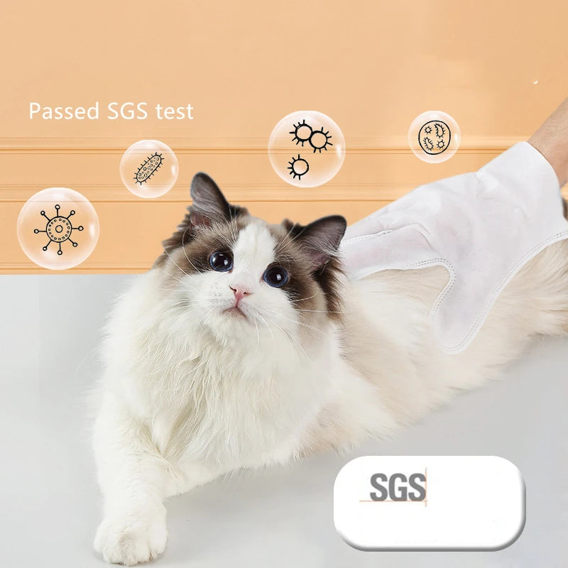 Disposable Pet Grooming Glove for Cats  Dogs Pet Cleaning Glove 6 Pieces Per Pack Shower Deodorizing Wipes Pet Cleaning Supplies