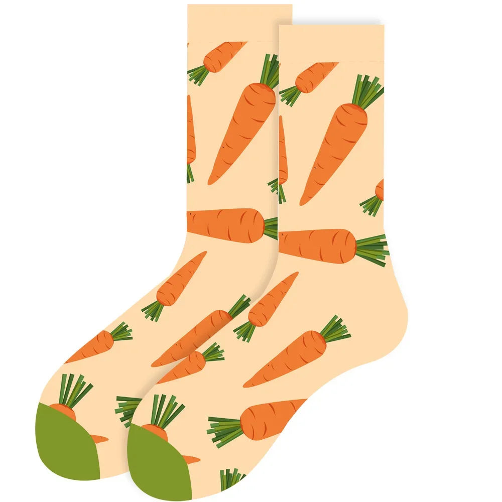 Cute Women Socks Cartoon Animal Food Fruit Socks Kawaii Funny Trendy Socks Happy Harajuku Casual Autumn Spring Stocking