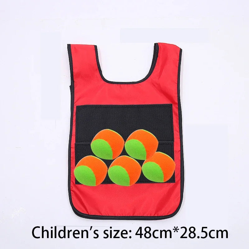 Kids Outdoor Sport Game Props Vest Sticky Jersey Vest Game Vest Waistcoat With Sticky Ball Toys For Children Sports Fun Toy
