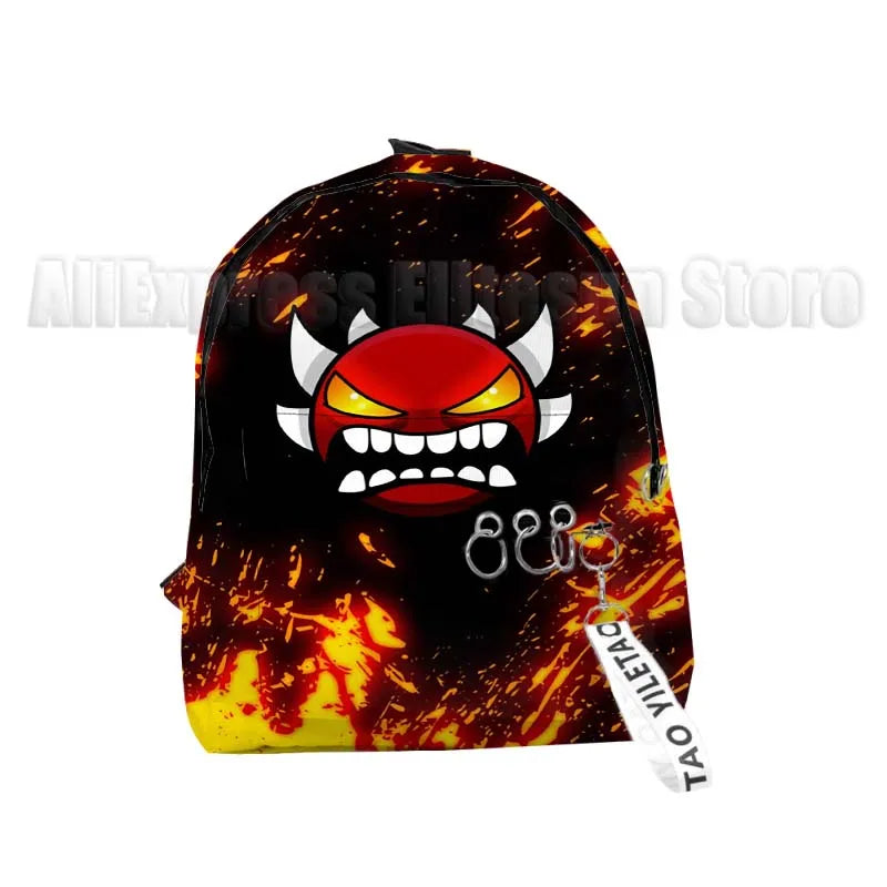 Kids Angry Geometry Dash 3D Print Backpacks for Girls Boys Cartoon Anime Bookbags Students School Bags Children Knapsacks Gifts