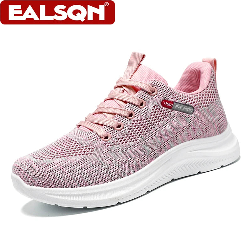Women's Sports Casual Shoes Mesh Lightweight Soft Sole Jogging Breathable Fashion Flat Walking Shoes