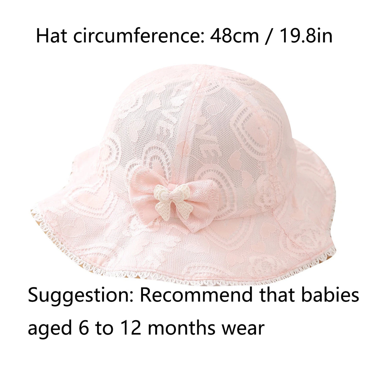Children's hat - Spring/Autumn, lace style, lightweight, cute princess hat for girls, baby size, pure cotton, breathable, fishin