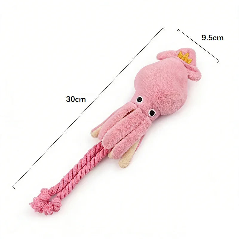 1PC Octopus Shaped Pet Plush Toys Squeaky Rope Interactive Chew Toys for Small Large Dogs Cats Puppy Teething Training Plaything