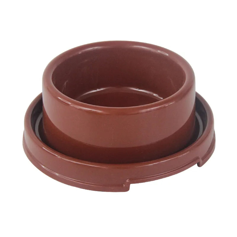 Round Pet Single Bowl for Dogs Cats Food Water Feeding Non-Slip Fixed Stable Feeder Dish Durable Pet Feeding Supplies