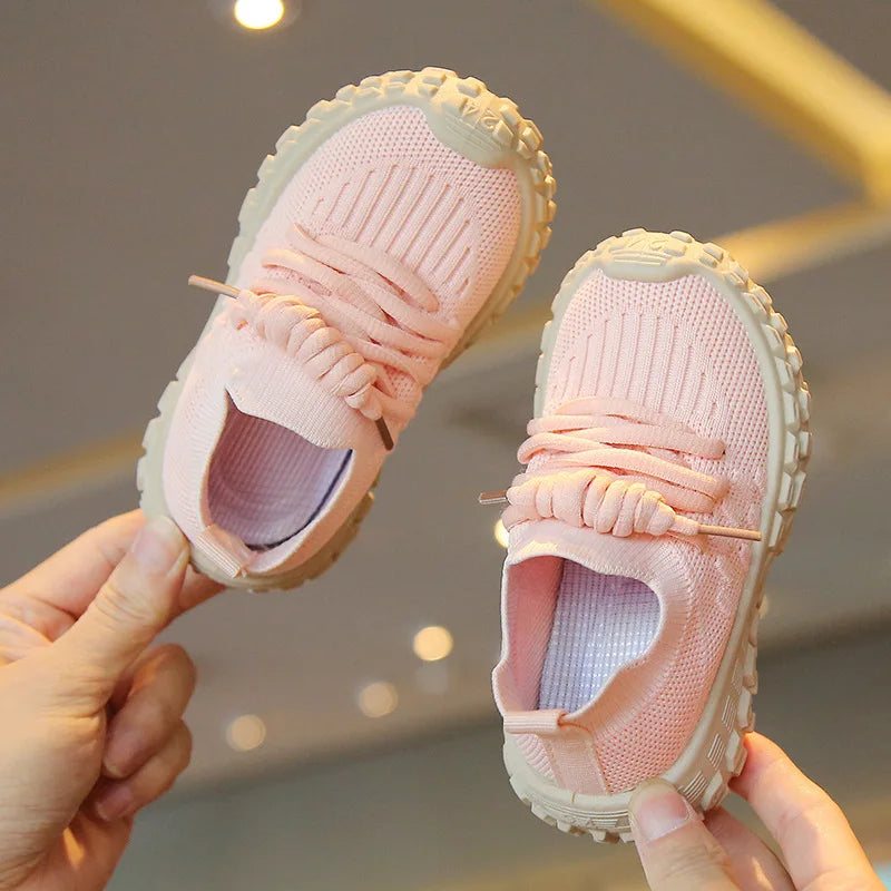Children Sports Shoes Breathable Mesh Shoes Boy Casual Shoes Knitted Girls Kids Sneakers Soft Bottom Baby Shoes Toddler Sneakers