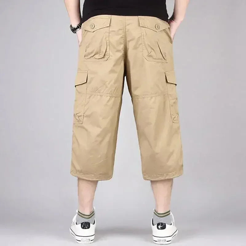 Customizable Summer Loose Cropped Pants Men's Casual Streetwear Short Trousers pantalon homme Man Outwear Cargo Joggers Pants