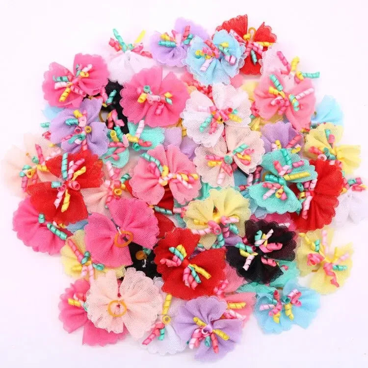 Pet Decorate Bows Dog Hair Bows for Small Dogs Hair Accessories Grooming Puppy Bow Hair Rubber Bands Dogs Bows Pet Accessories
