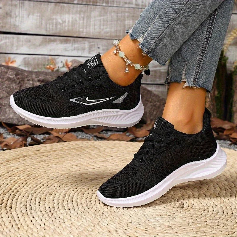 Spring New Women's Sports Shoes Fashionable Breathable Lightweight Non-slip Wear-resistant Casual Sports Shoes Flat Shoes Autmun