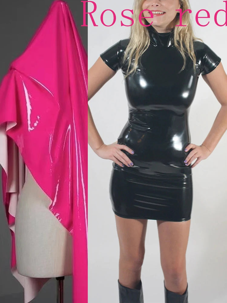 Sexy Patent Leather Short Sleeve Bodycon Dress Women Slim Short Mini Sheath Dresses Summer Nightclub Party Clothing Custom New