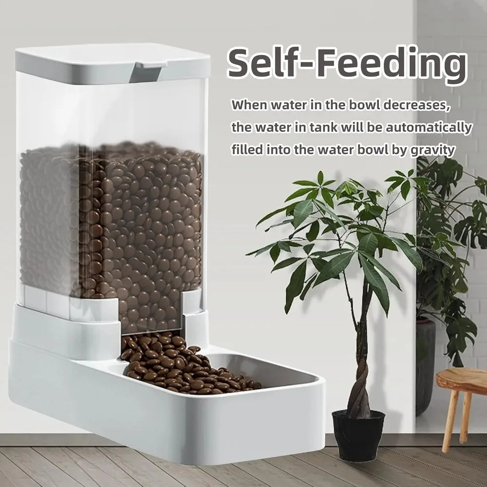 Pet Feeders and Drinkers Large Capacity Food Storage Dispenser Containers Durable Gravity Feeding Stations For Dogs And Cats