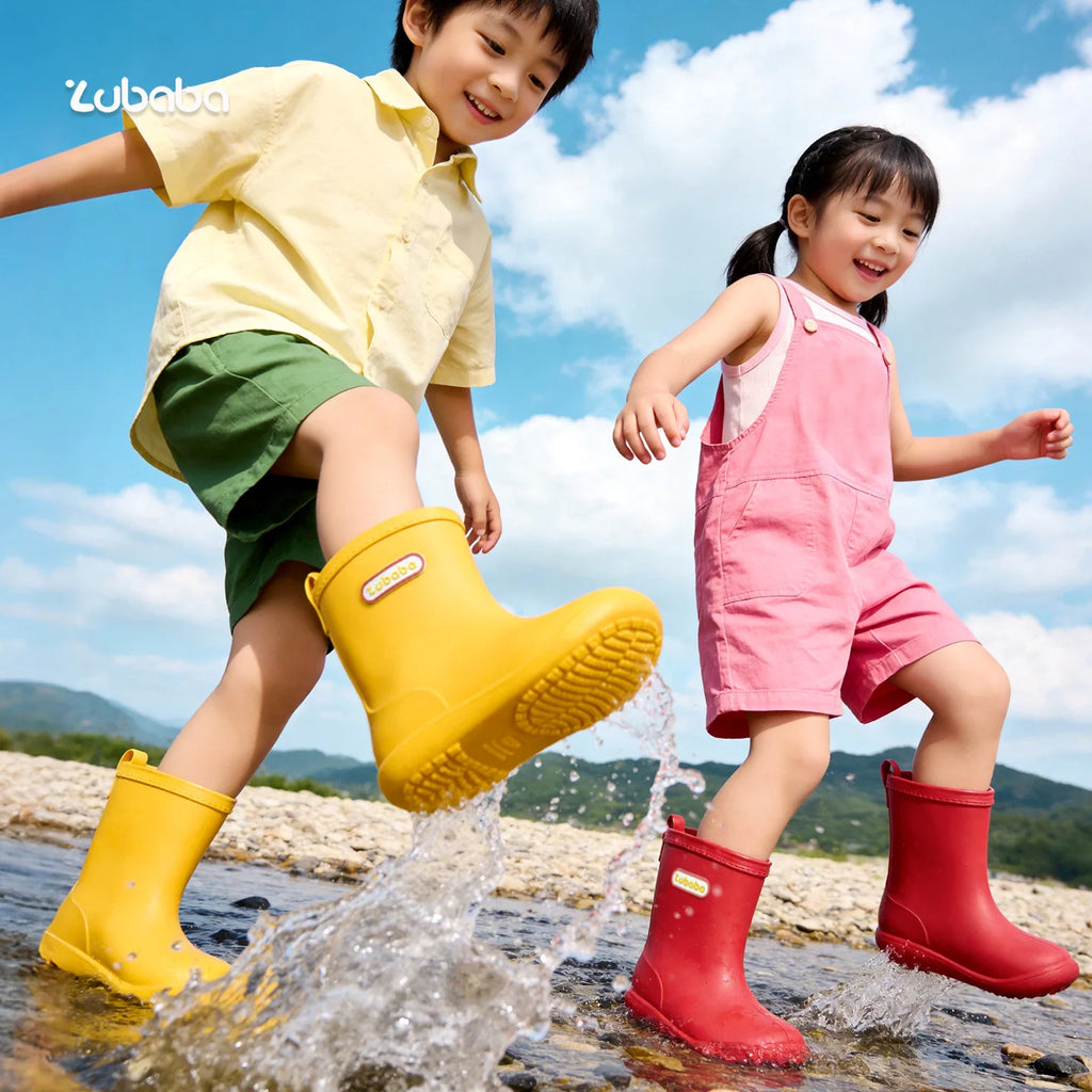 New Children Suitable Outdoor Water Play Waterproof Rain Shoes Rain Boots Rain Boots with Non-slip Soft Soles Kids Water Shoes