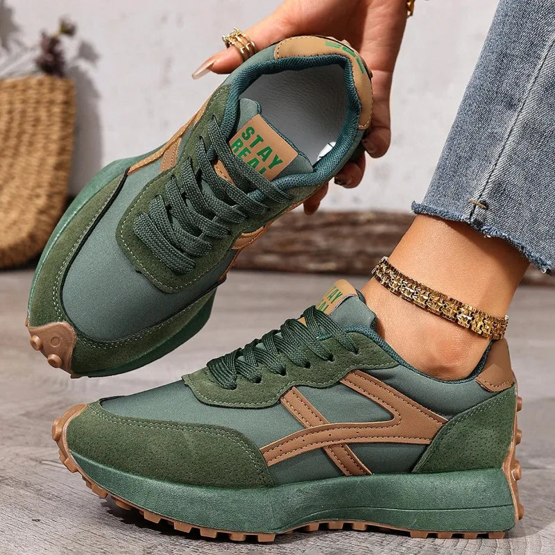 2026 New Women's Sneakers Spring Casual Lace Up Sport Sneakers Luxury Platform Anti-slip Running Shoes Women's Zapatos De Mujer