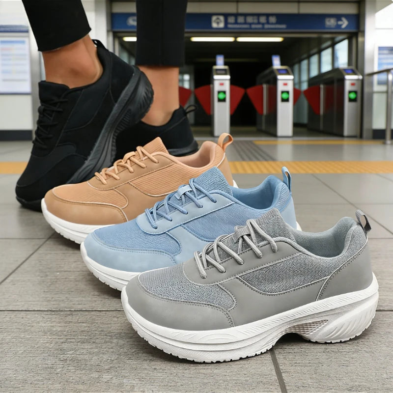 Women's Sports Sneakers Wide Toe Casual Breathable Mesh Platform Sole Comfortable Walking Running Sneakers Trend Ladies Footwear