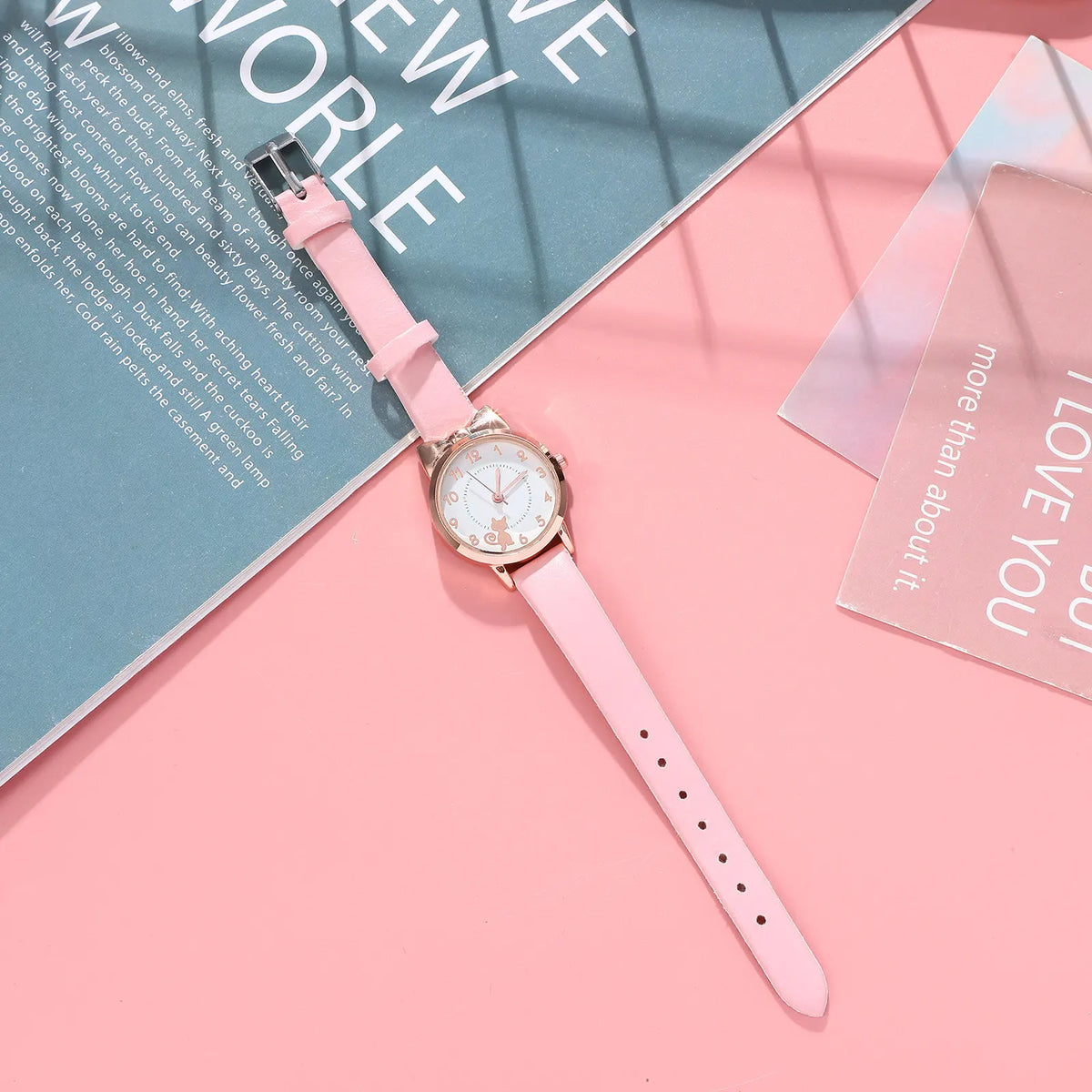 Childs Wrist Watch Kids Quartz Watch With Leather Strap Children's Watches Digital Cartoon Kids Modern Child's For Girls Dainty