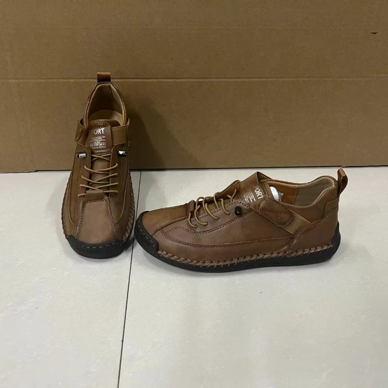 Women's Boots Outdoor Casual Shoes British Style Retro Non-slip Work Shoes Leather Couple Loafers Handmade Soft Sole Ankle Boots