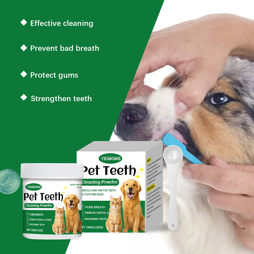 Pet Teeth Cleaning Powder Reduce Dental Plaque Calculus Eliminates Oral Odors Whiten Teeth Fresh Breath Pet Cleaning Products