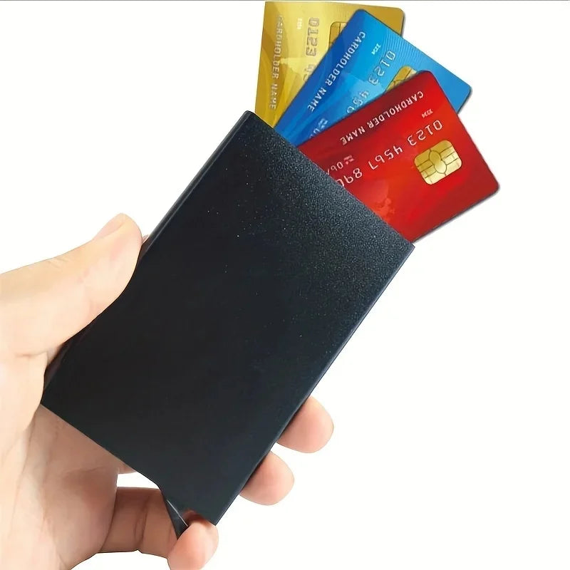 Smart Wallet Card Holder Metal Thin Slim Men Women Wallets Pop Up Minimalist Wallet Small Black Purse Vallet Walets for Men
