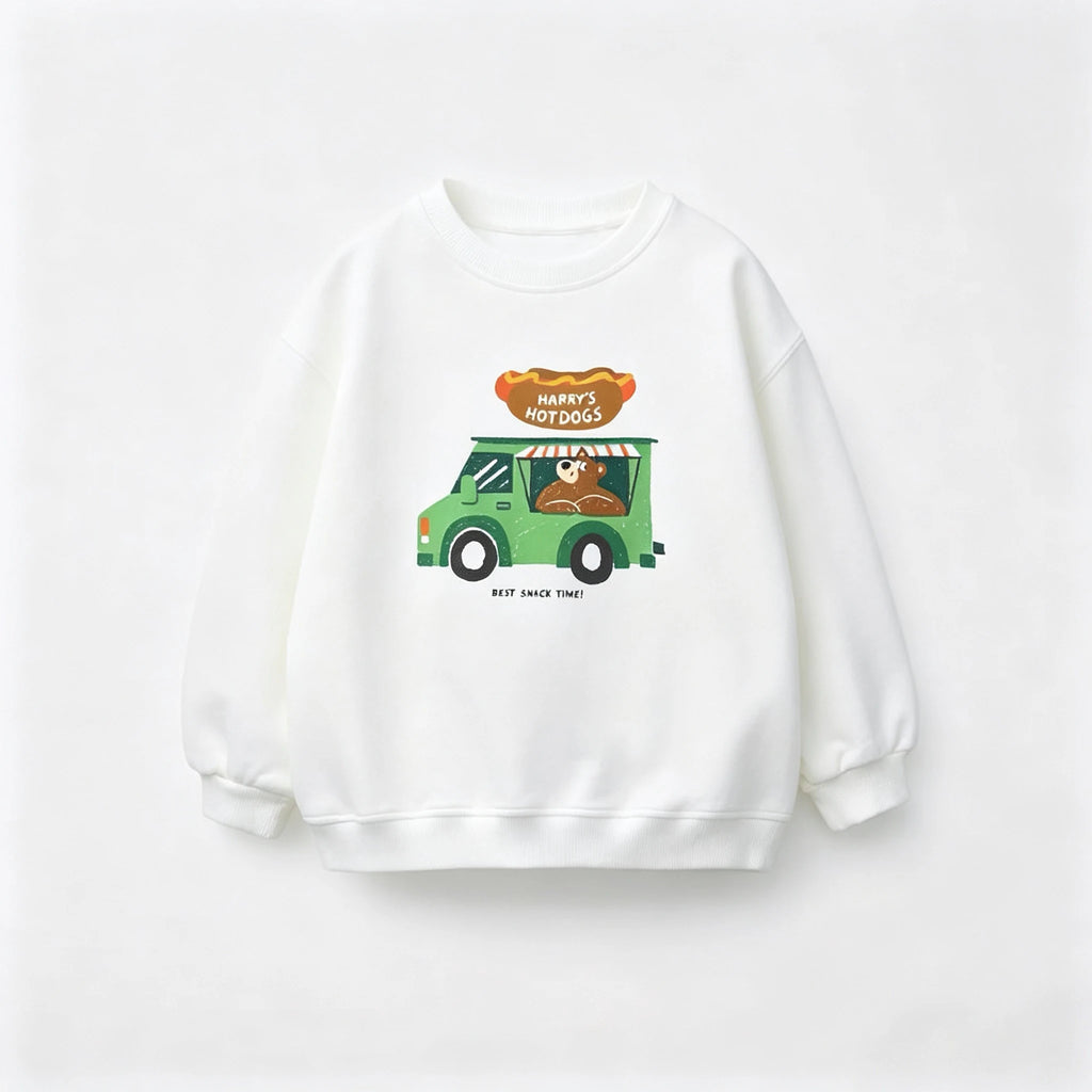 Cartoon Sweatshirts 1-6Years Old Kids Blue Crewneck Pullovers Printed Hoodie Outer Wear Boys Toddler New Design Spring Wear
