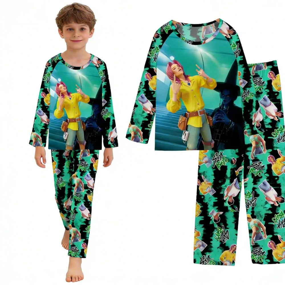 Kids Pajamas Set Long Sleeve Girls Clothing 2pcs Children's Sleepwear Teen Pyjamas Cartoon Boys Nightwear 3-14Y