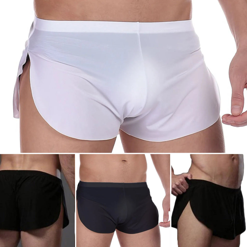 Sexy Men Running Shorts Low Waist Sportswear Men's Fitness Sexy Gym Underwear Short Pants Sweatpants Breathable Jogging Bottoms