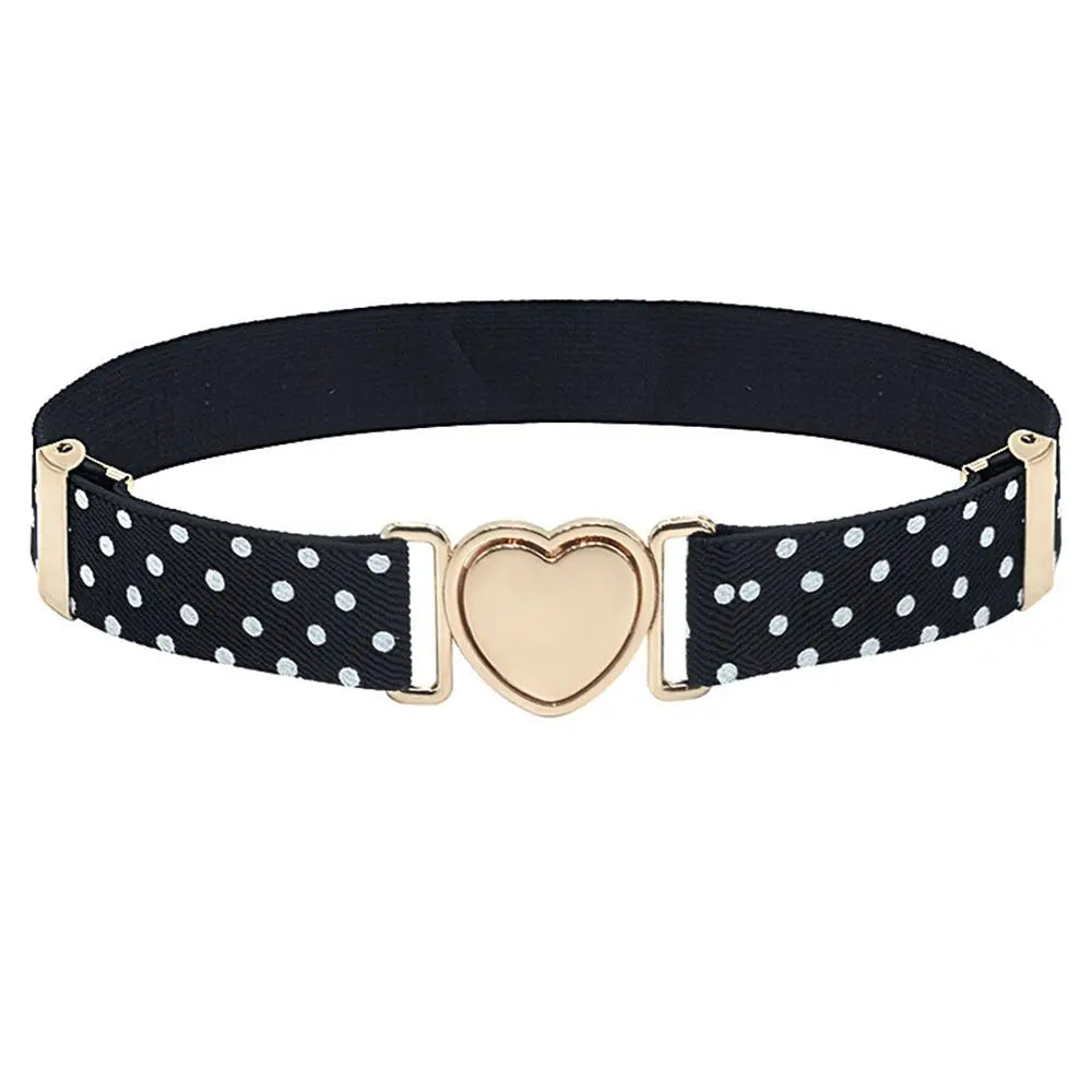 Kids Elastic Belts Girl Stretch Waist Belt Adjustable Heart Belt Uniform Belt for Teen Kids Girls Dresses Belt