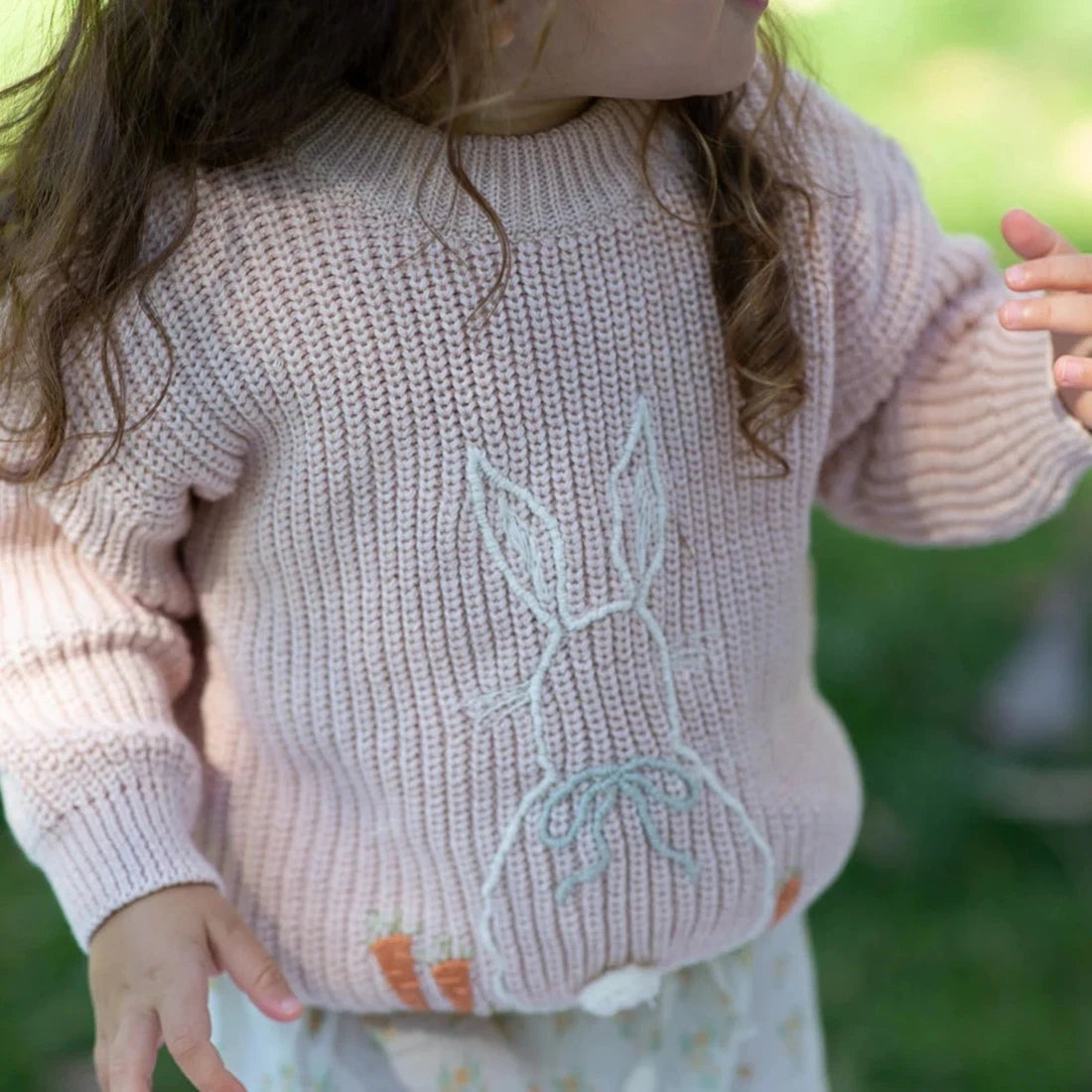 Kids Rabbit Sweater Oversized Cotton Bunny Sweatershirt Pullover Jumper Cute Children Outfits