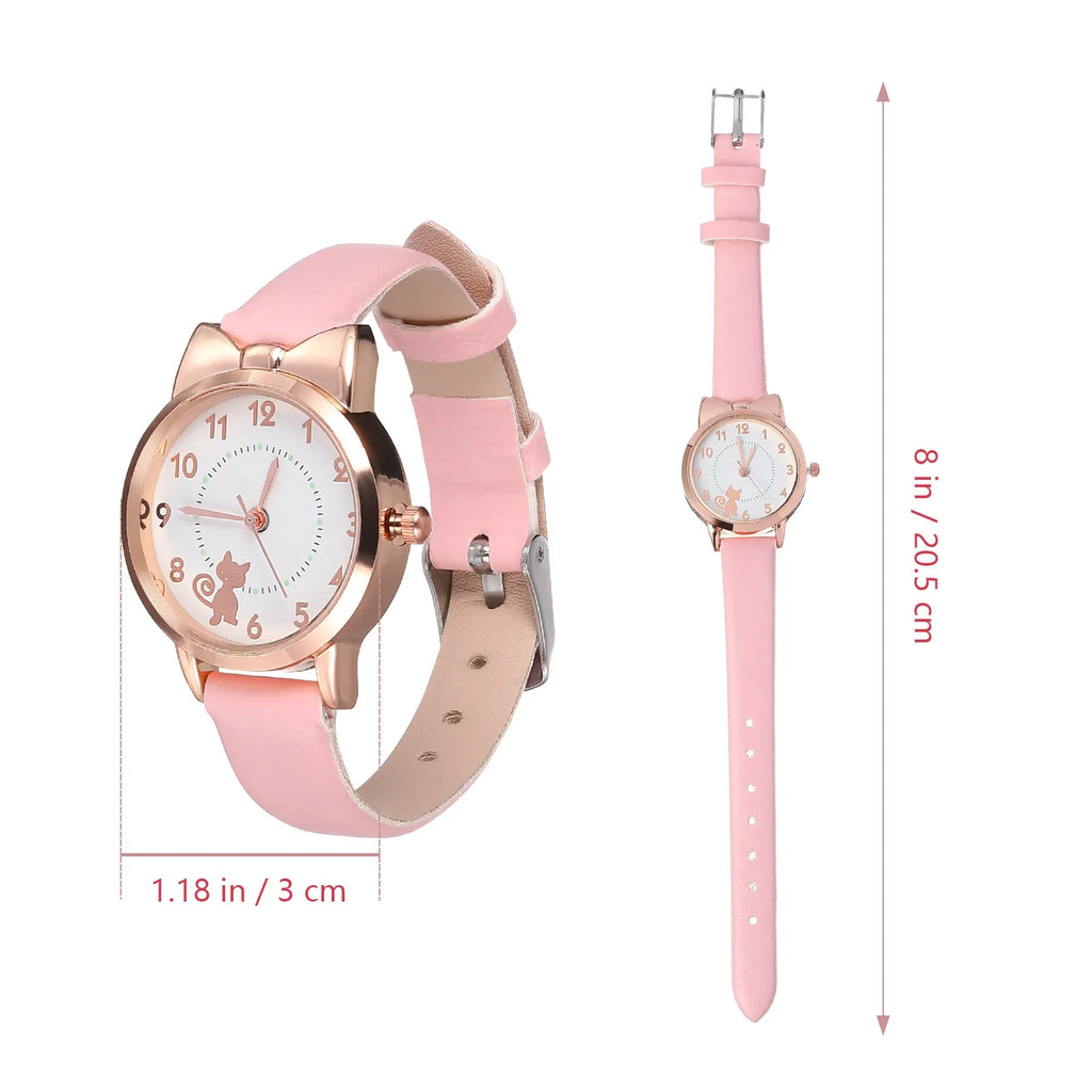 Childs Wrist Watch Kids Quartz Watch With Leather Strap Children's Watches Digital Cartoon Kids Modern Child's For Girls Dainty