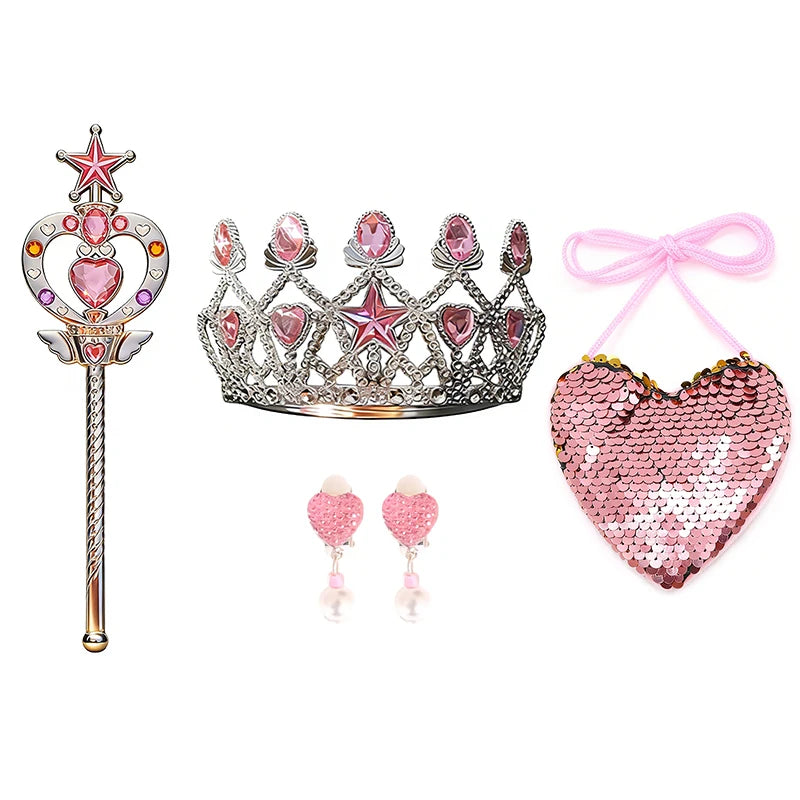 Fancy Little Girls Shiny Princess Dress Up Mary Jane Heels Halloween Cosplay Christmas Birthday Party Pageant Children's Shoes