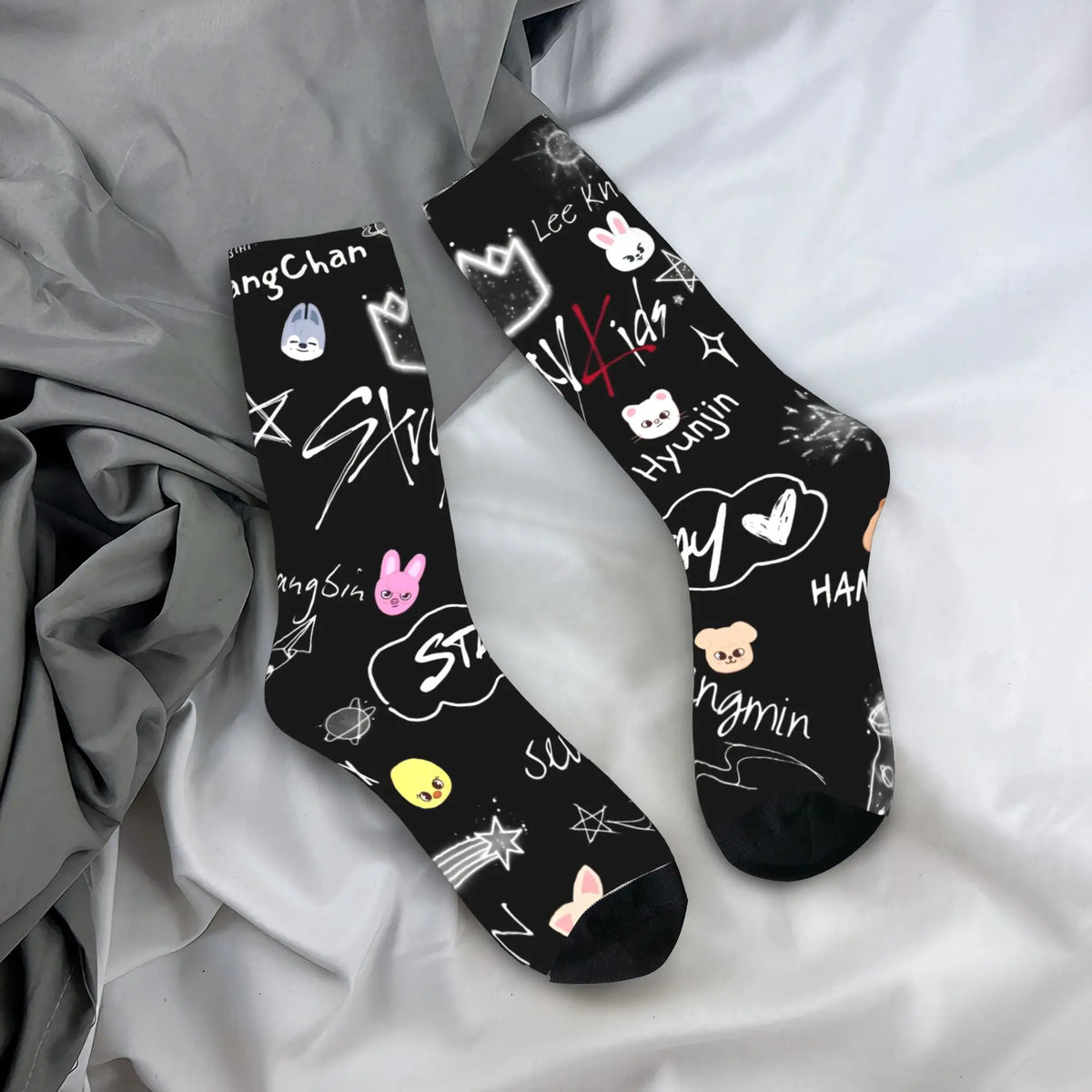 Stockings for Kids  Design Gothic Socks Autumn Socks KPOP S-Strays Band Hyunjin  Felix Bang Chan Men Outdoor Quality Socks