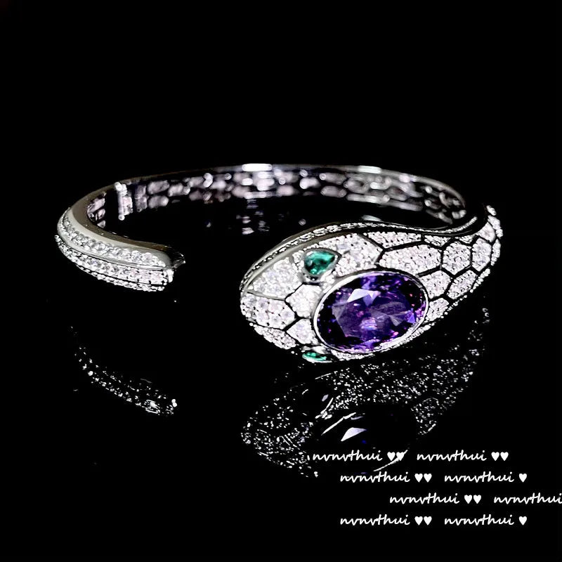 Women's New Fashion 925 Sterling Silver Jewelry Sets for Women Silver Color Luxury Zircon Snakce Necklace/Ring/Earring/Bangle