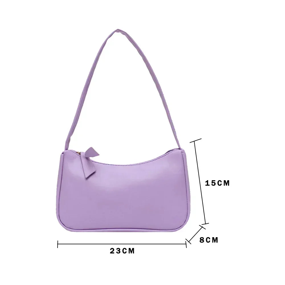 1pc Retro Soft PU Leather Women Shoulder Underarm Bag Casual Solid Color Small Top-Handle Handbag Ladies Fashion Shoulder Bag