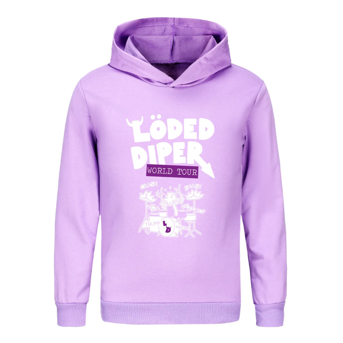 Kids Loded Diper Hoodie Diary of a Wimpy Kid Rock Band Pullover Hooded Sweatshirt for Boys Girls Casual Music Fans Top