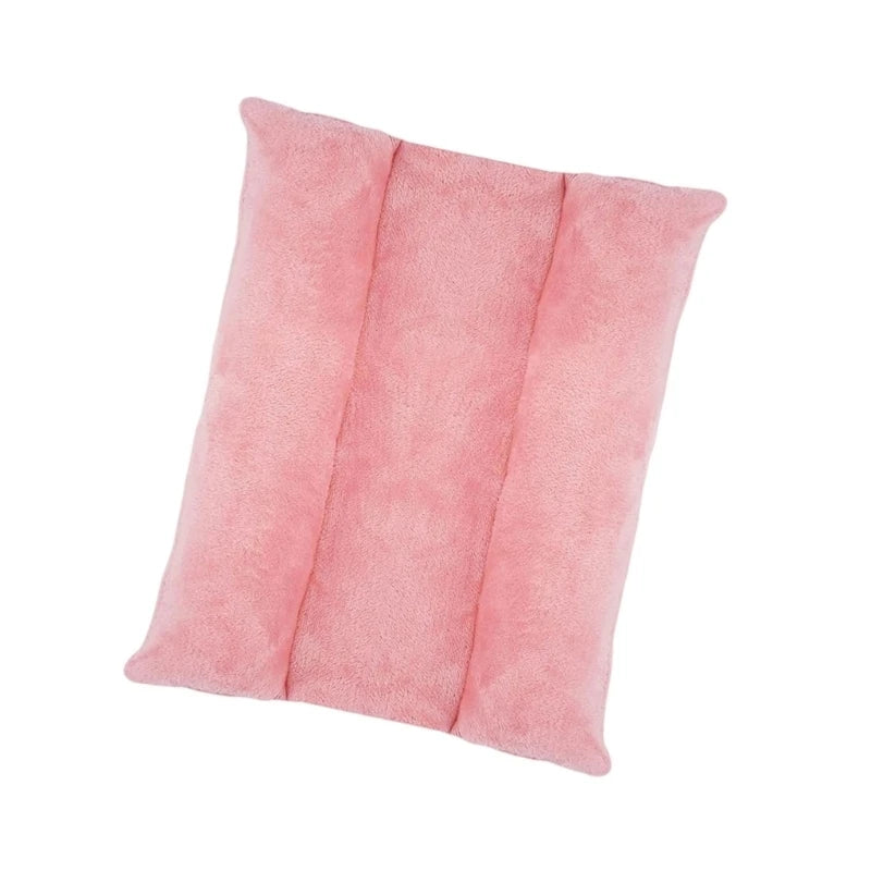 Rabbit Bed Reversible Small Pet Mat Snuggle Bunnies Bed for Ferrets,Cuddle Cushions Plush Mat with Cotton Loungers Pillows C7AC
