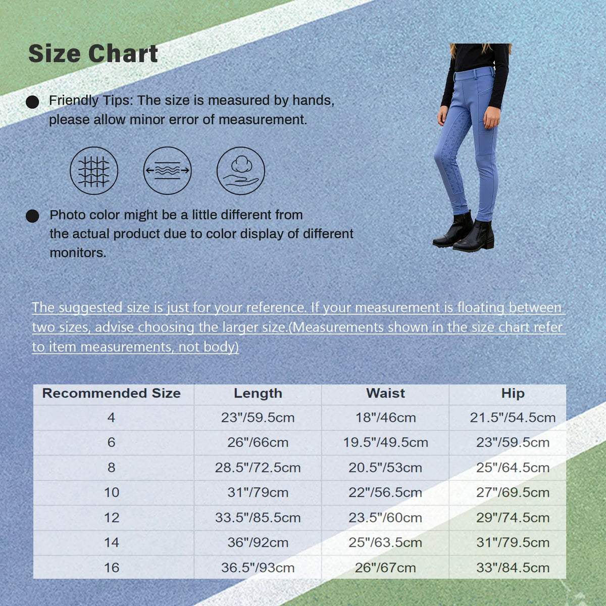Unisex Kids Boys Girls Horse Riding Sports Clothes Anti-skid Full Seat Equestrian Pants Leggings Workout Bottoms Daily Wear