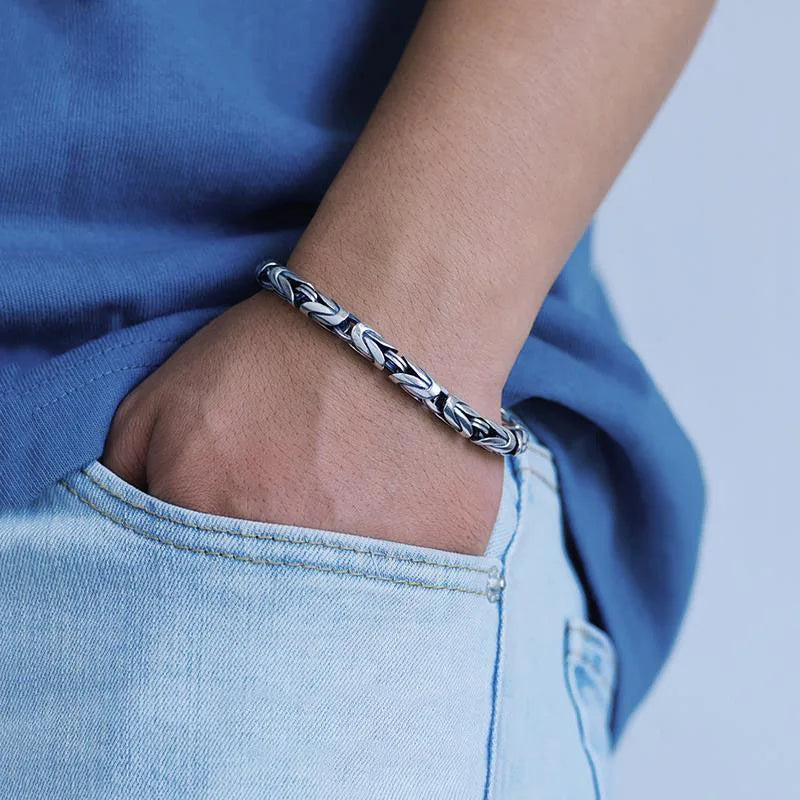New Bracelet Men's Vajra 925 Thai Silve Retro Doing Old Trend Personality Neutral High Jewelry