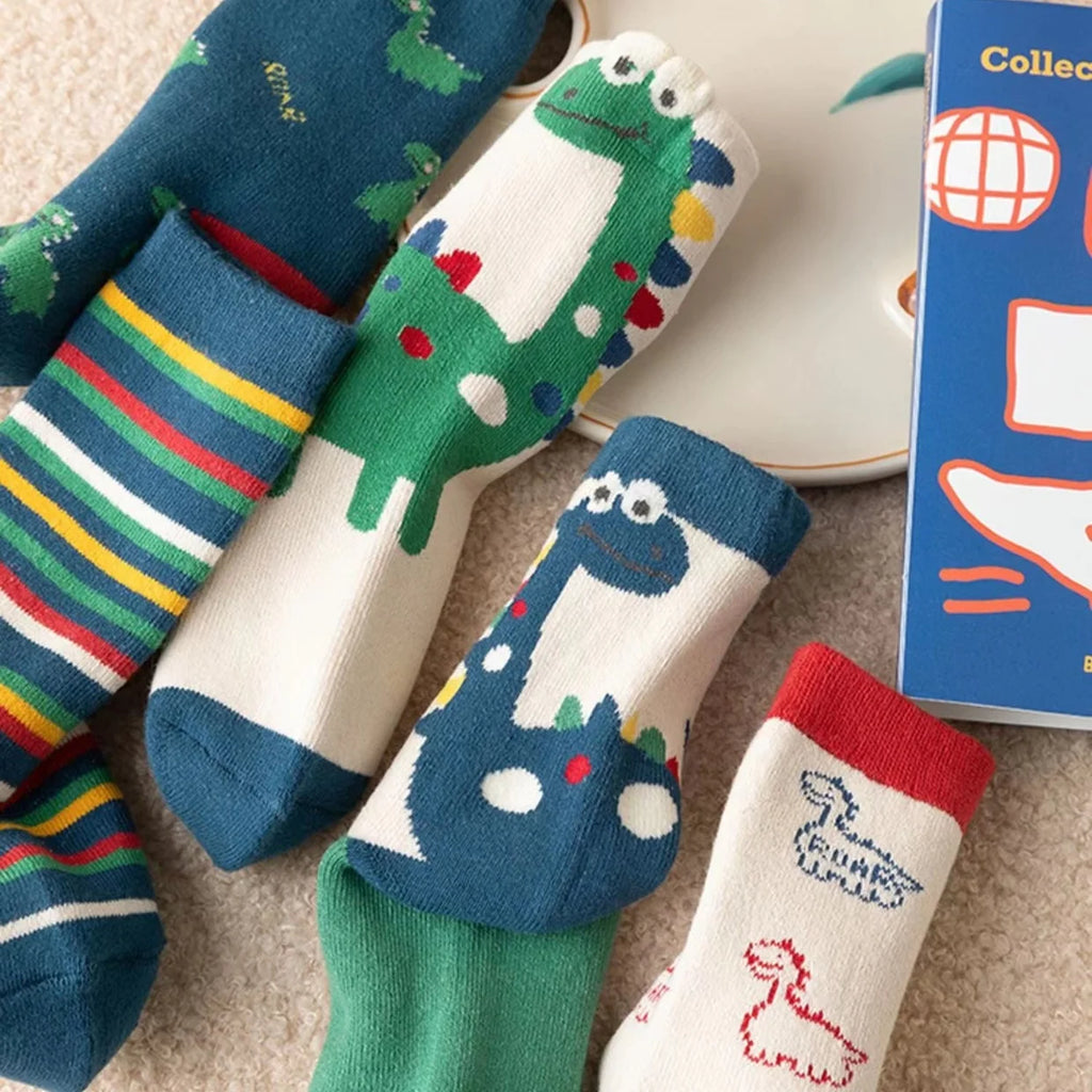 Children Winter Socks Boys Girls Socks 5 Pairs  Warm Cotton Solid Socks Kids Thicken Sock