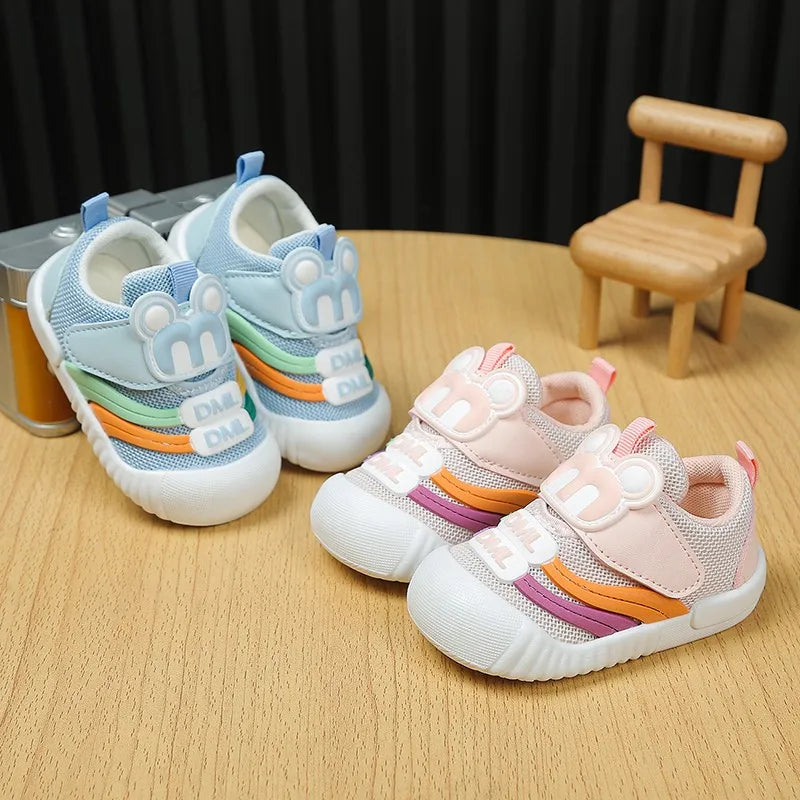 Baby Kids Walking Shoes Toes Capped Soft Sole Kids Toddler Shoes Non-slip 2025 New Fashion Boys Girls Sports Shoes Comfortable