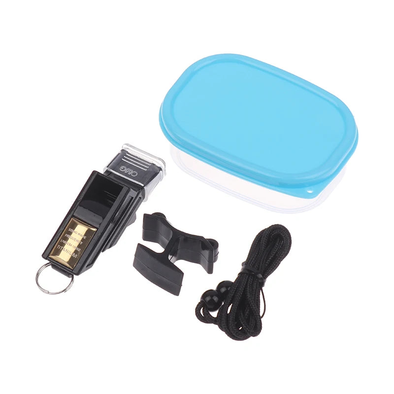 ★▲Professional Football Referee Whistles With Lanyard Box Big Sound Plastic Whistles Basketball Whistles  Equipment