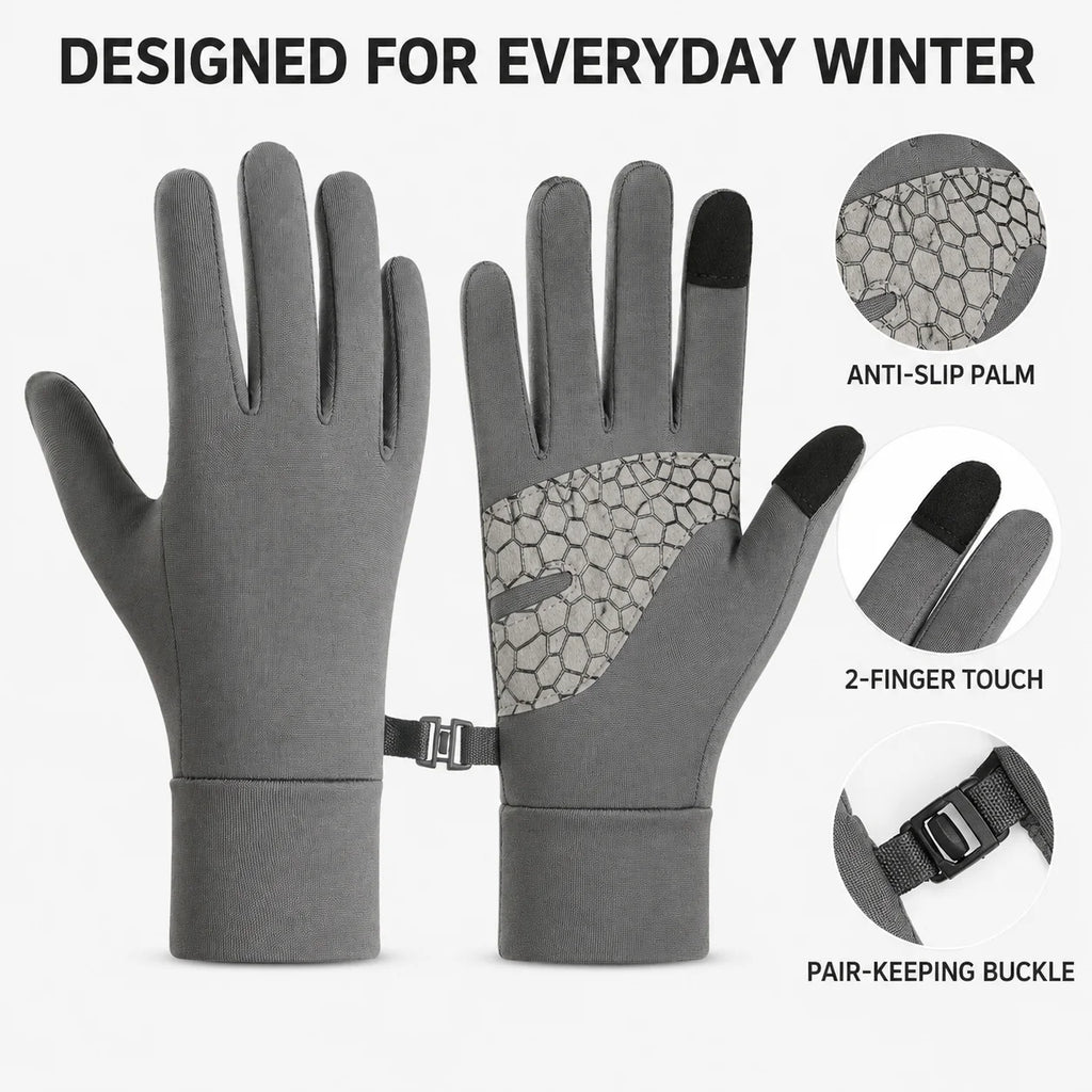Kids Winter Touchscreen Gloves Warm Fleece Lined Anti Slip Silicone Palm Bike Gloves for Boys Girls Outdoor Cycling Sports