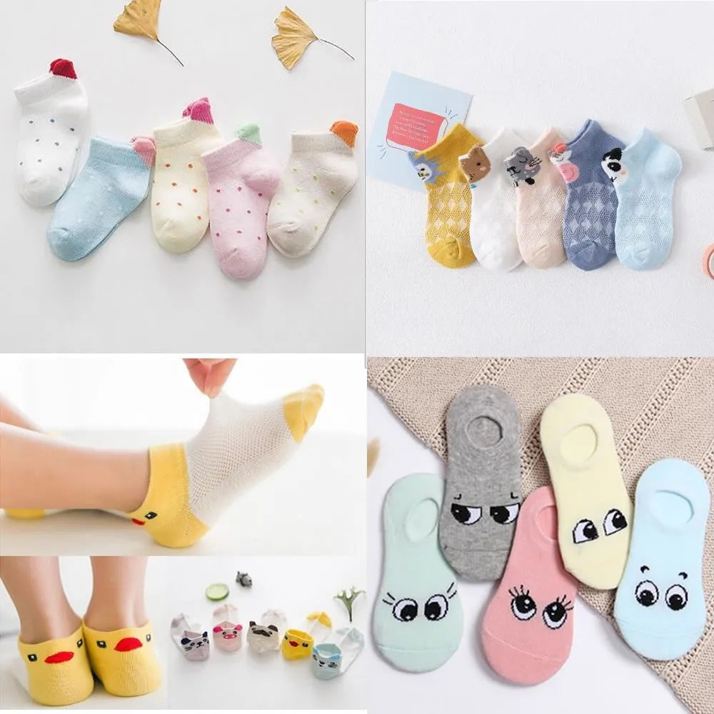 Kids Cotton No-Show Ankle Socks for Sneaker Wear Summer Cartoon Hidden Socks Boys Girls Infant Children's Footwear