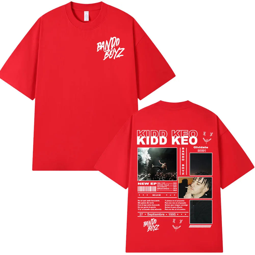 Rapper Kidd Keo Bando Boyz Tour Merch T-shirts Men Women Fashion Hip Hop Street T-shirt Summer Casual Cotton Oversized T Shirts